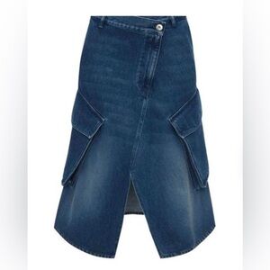 JW ANDERSON Indigo Denim cargo skirt midi length